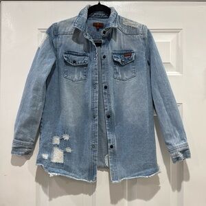 7 For All Mankind Girls Denim Button Up Size Large